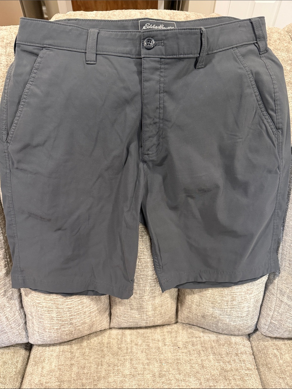 Eddie Bauer Men's Dark Gray Flat Front Shorts